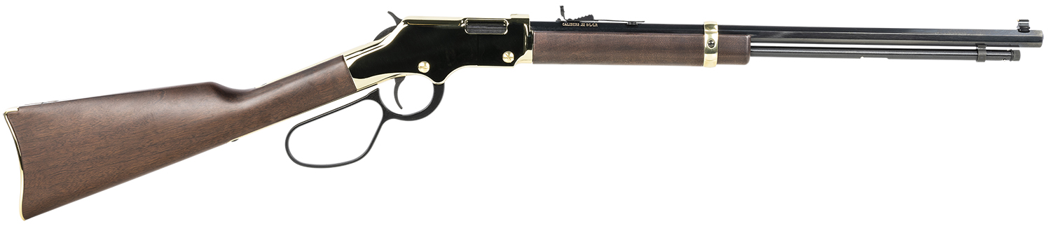 Henry H004L Golden Boy Large Loop 22 Short, 22 Long or 22 LR Caliber with 16 LR/21 Short Capacity, 20″ Blued Barrel, Brasslite Metal Finish & American Walnut Stock Right Hand (Full Size)