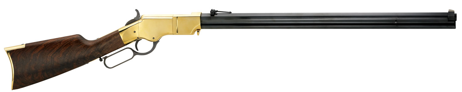 Henry H011C Original  Full Size 45 Colt (Long Colt) 13+1 24.50″ Blued Octagon Barrel, Polished Brass Receiver, Fancy American Walnut Wood Stock, Brass Buttplate/Pad Right Hand