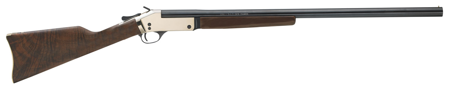 Henry H015B20 Single Shot  20 Gauge with 26″ Blued Barrel, 3″ Chamber, 1rd Capacity, Polished Brass Metal Finish & American Walnut Stock Right Hand (Full Size)