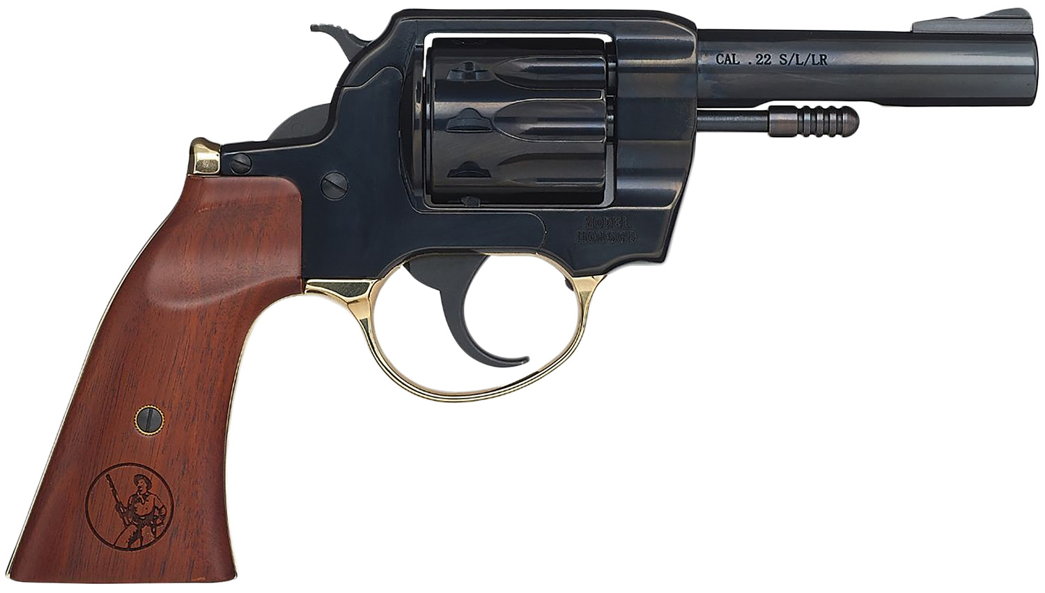 Henry H016GD Golden Boy 22 LR 10 Shot 4″ Blued Steel Barrel, Cylinder, Blued Polished Steel Frame, Walnut Gunfighter Grip, Transfer Bar Safety, Exposed Hammer