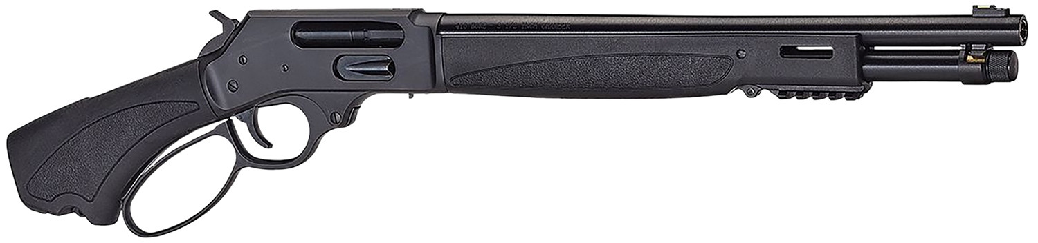 Henry H018XAH410 Axe 5+1 15.14″ 410 Bore Blued Steel Barrel, Blued Drilled & Tapped Steel Receiver, Black Fixed Synthetic Stock