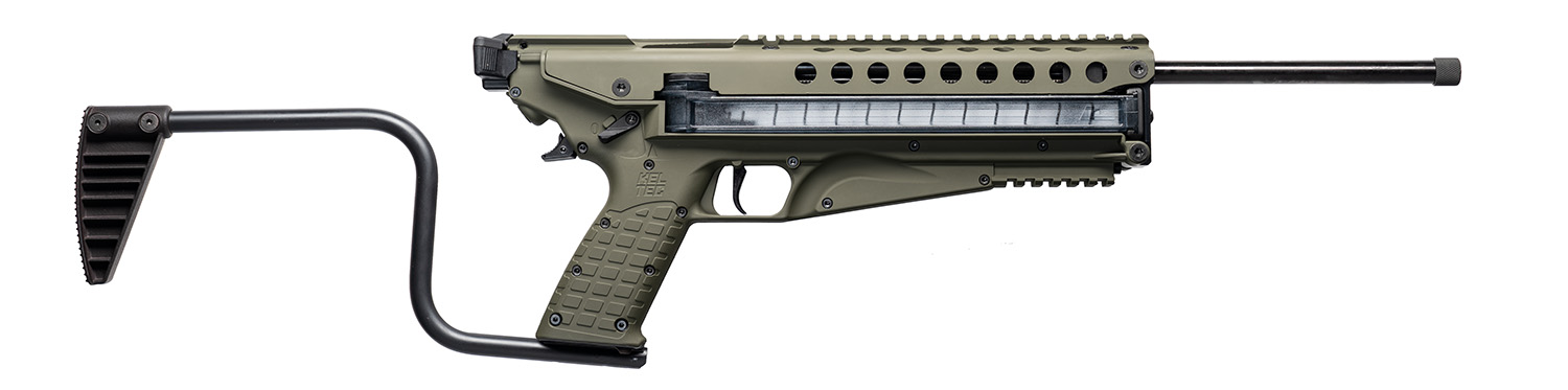 Kel-Tec R50GRN R50 5.7x28mm 50+1 16.10″ Threaded Barrel, Green Receiver & Polymer Grip, Side-Folding Stock, Adjustable Sights, QD Sling Mount