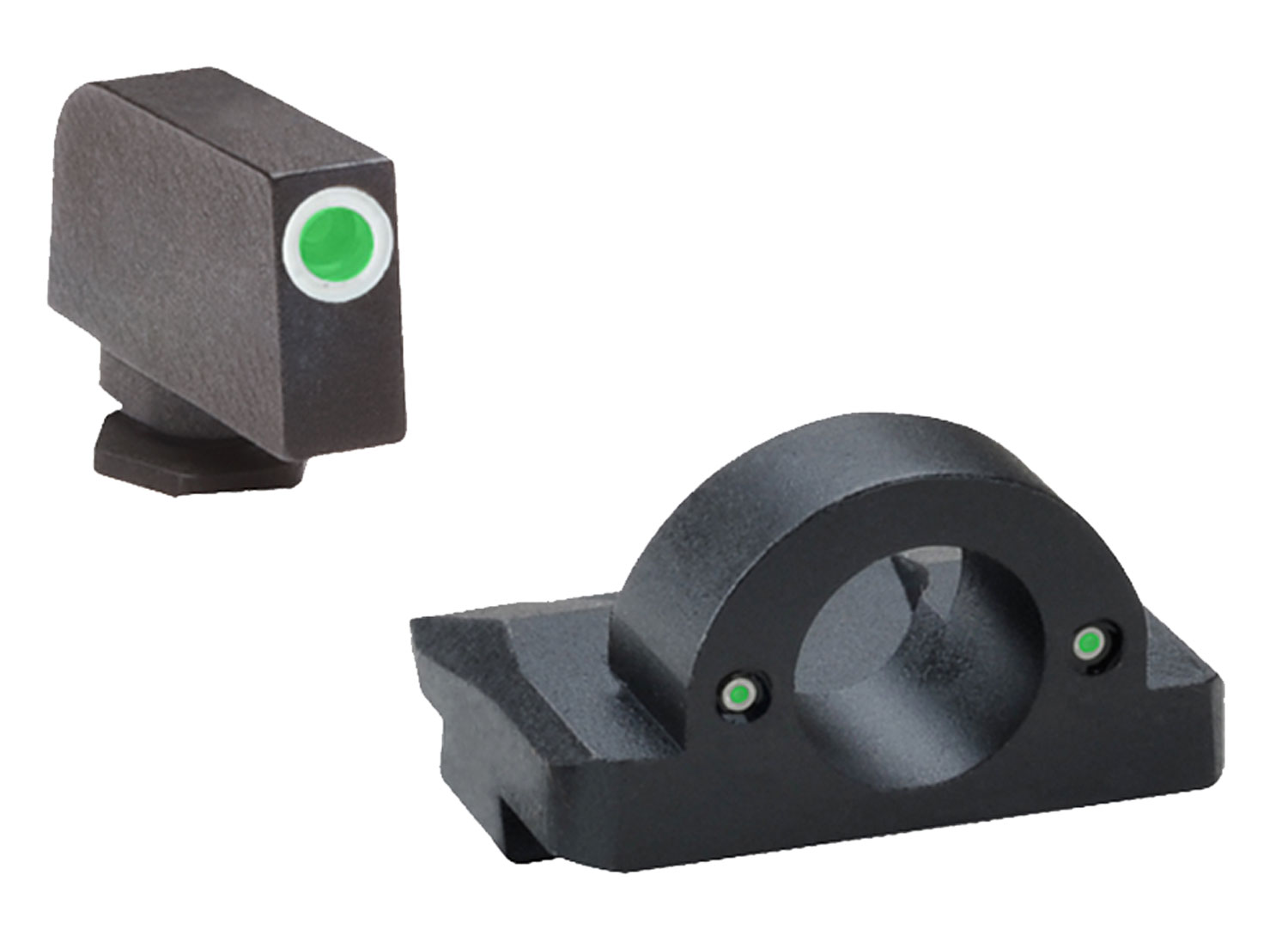 AmeriGlo GL126 Ghost Ring Sight Set for Glock Green Tritium White Outline Front Sight-Green Tritium Rear Sight