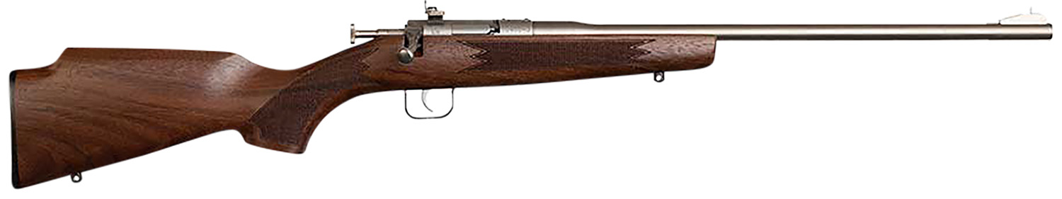 Chipmunk 10002 Deluxe The Original Youth Deluxe Single Shot 16.10″ Satin Tapered Barrel, Satin Stainless Steel Receiver, Fixed American Walnut Stock, EZ Loader
