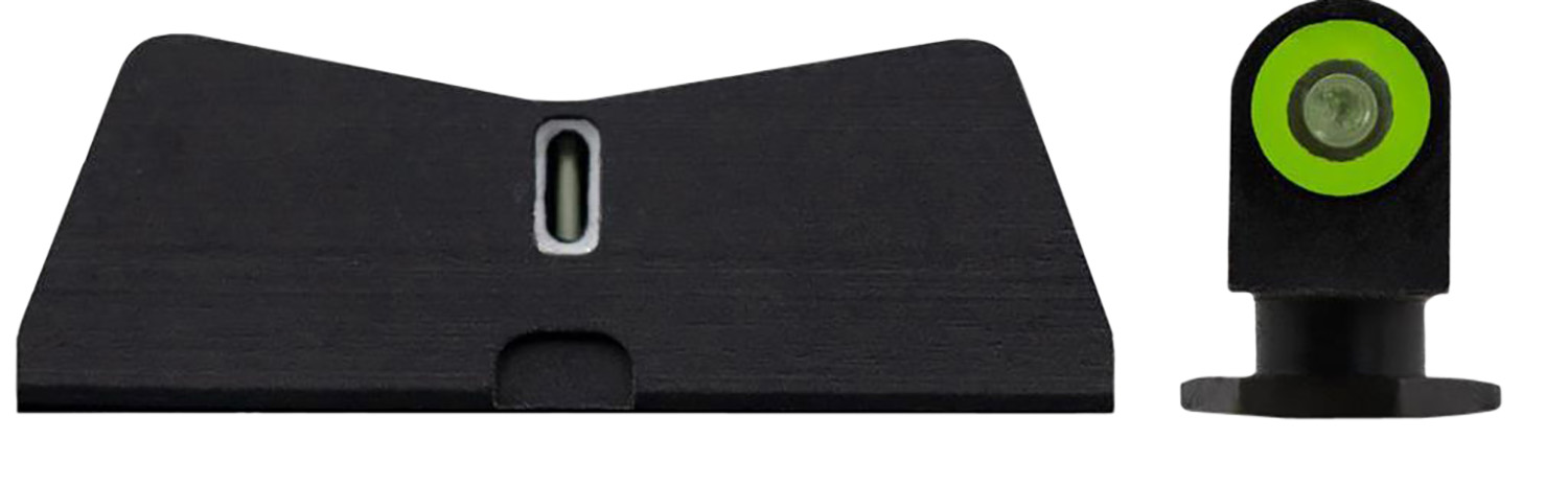 XS Sights GL0009S6G DXT2 Standard Dot Night Sights fit Glock Black | Green Tritium Green Outline Front Sight Green Tritium White Outline Bar Rear Sight