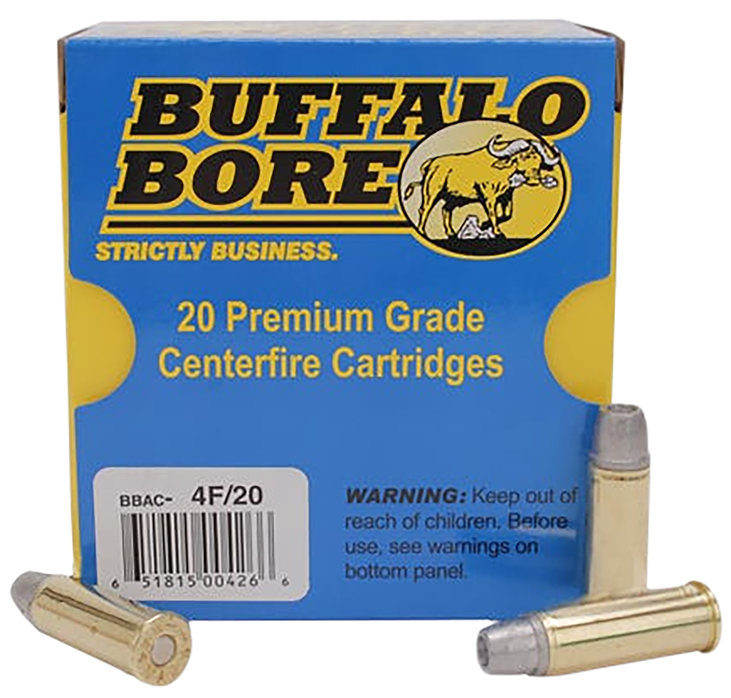 Buffalo Bore Ammunition 4F20 Deer Grenade Strictly Business 44Rem Mag +P 240gr Gas Checked Hollow Point 20 Per Box/12 Case