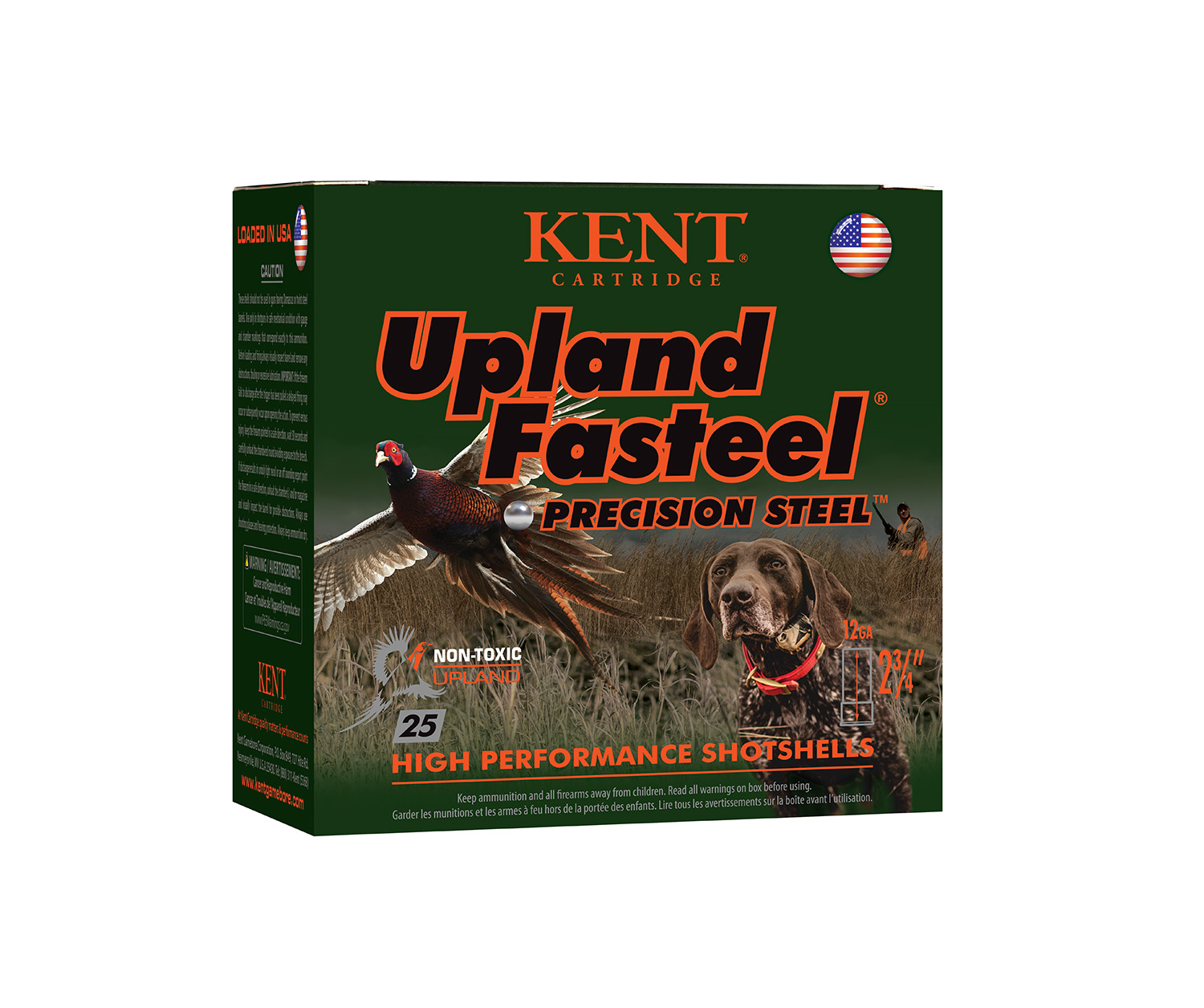 Kent Cartridge K122US327 Upland Fasteel  12Gauge 2.75″ 1 1/8oz 7Shot 25 Per Box/10 Case