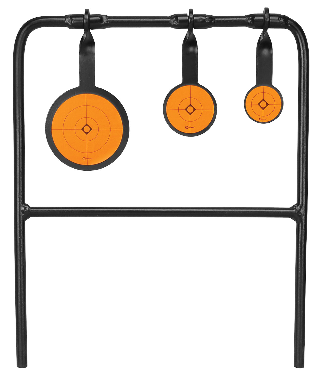 Caldwell 147072 Plink n Swing Triple Spin Target Rimfire Pistol/Rifle Steel Black/Orange Impact Enhancement Motion 1.75″/2.5″/3.5″