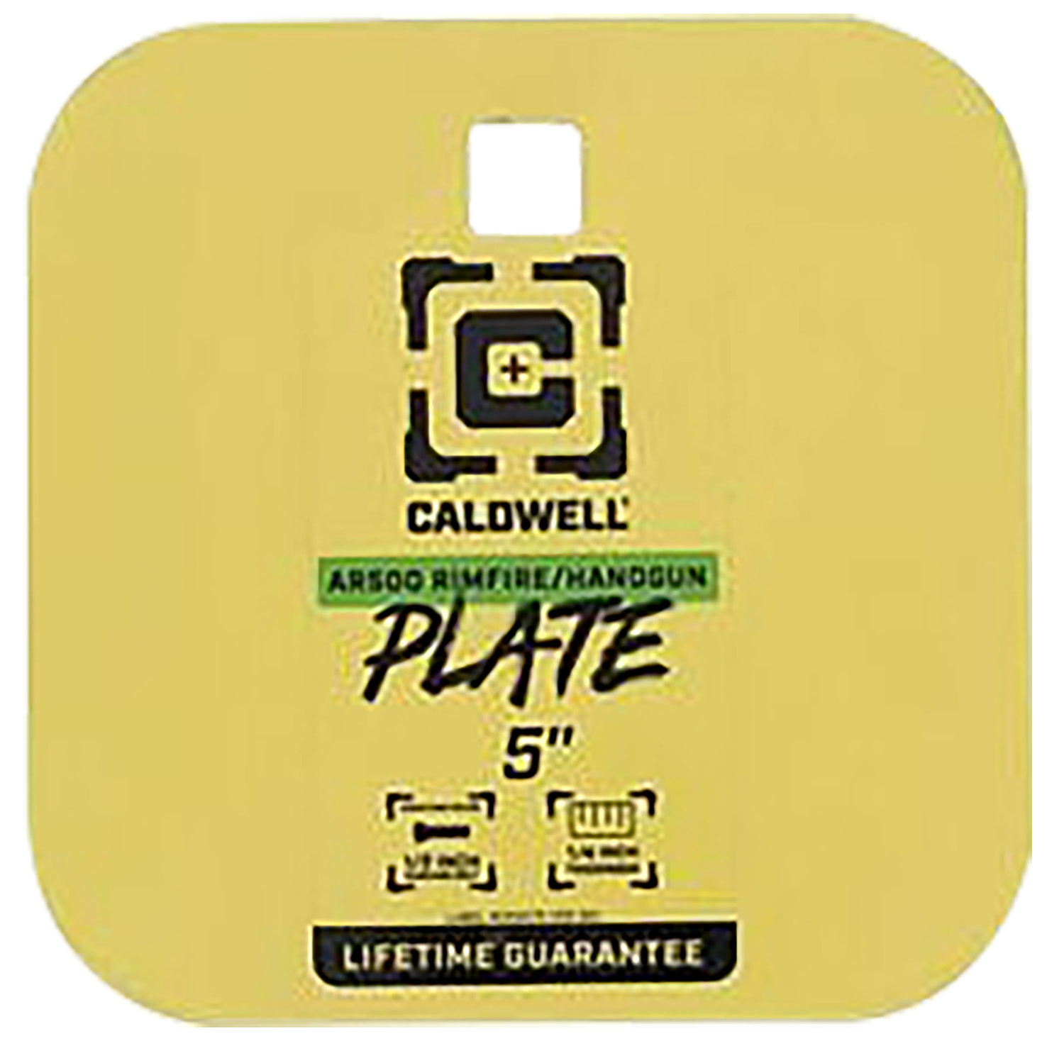 Caldwell 4002311 5″ Rimfire/Handgun Yellow AR500 Steel Gong 1/4″ Thick