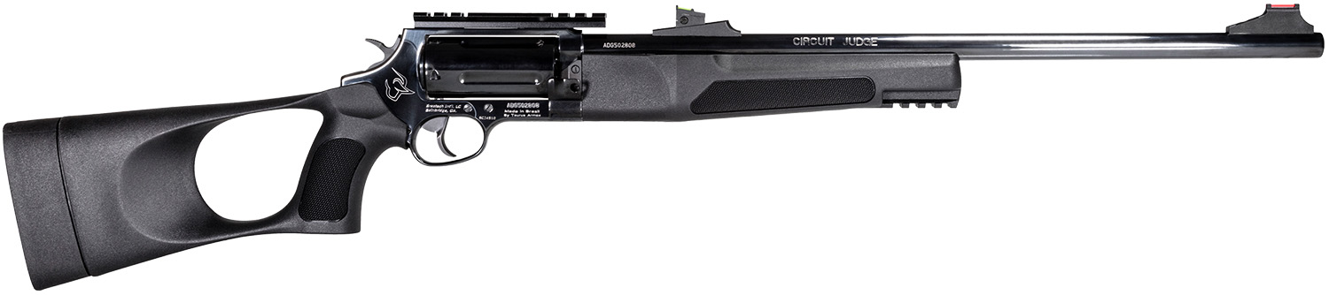 Rossi SCJT4510 Circuit Judge 45 Colt (LC) Caliber or 410 Gauge with 5rd Capacity, 18.50″ Barrel, Matte Black Metal Finish & Black Fixed Thumbhole Stock Right Hand (Full Size)