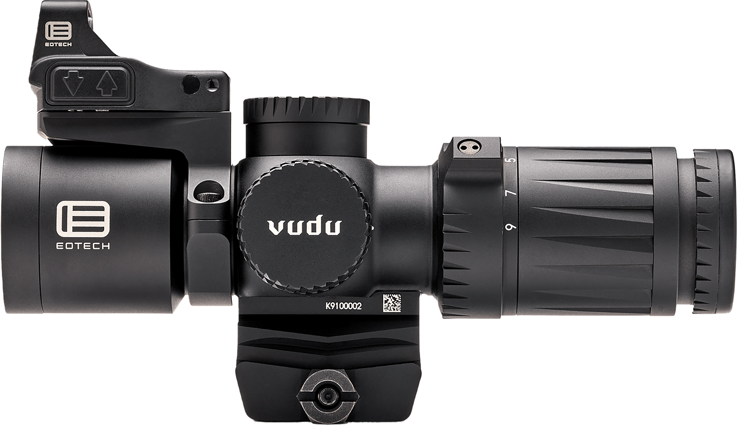Eotech VDU3-9PKG1 Vudu Kit Matte Black 3-9x 32mm, Illuminated HC1 MOA Reticle, Includes EFLX & Ring Mount