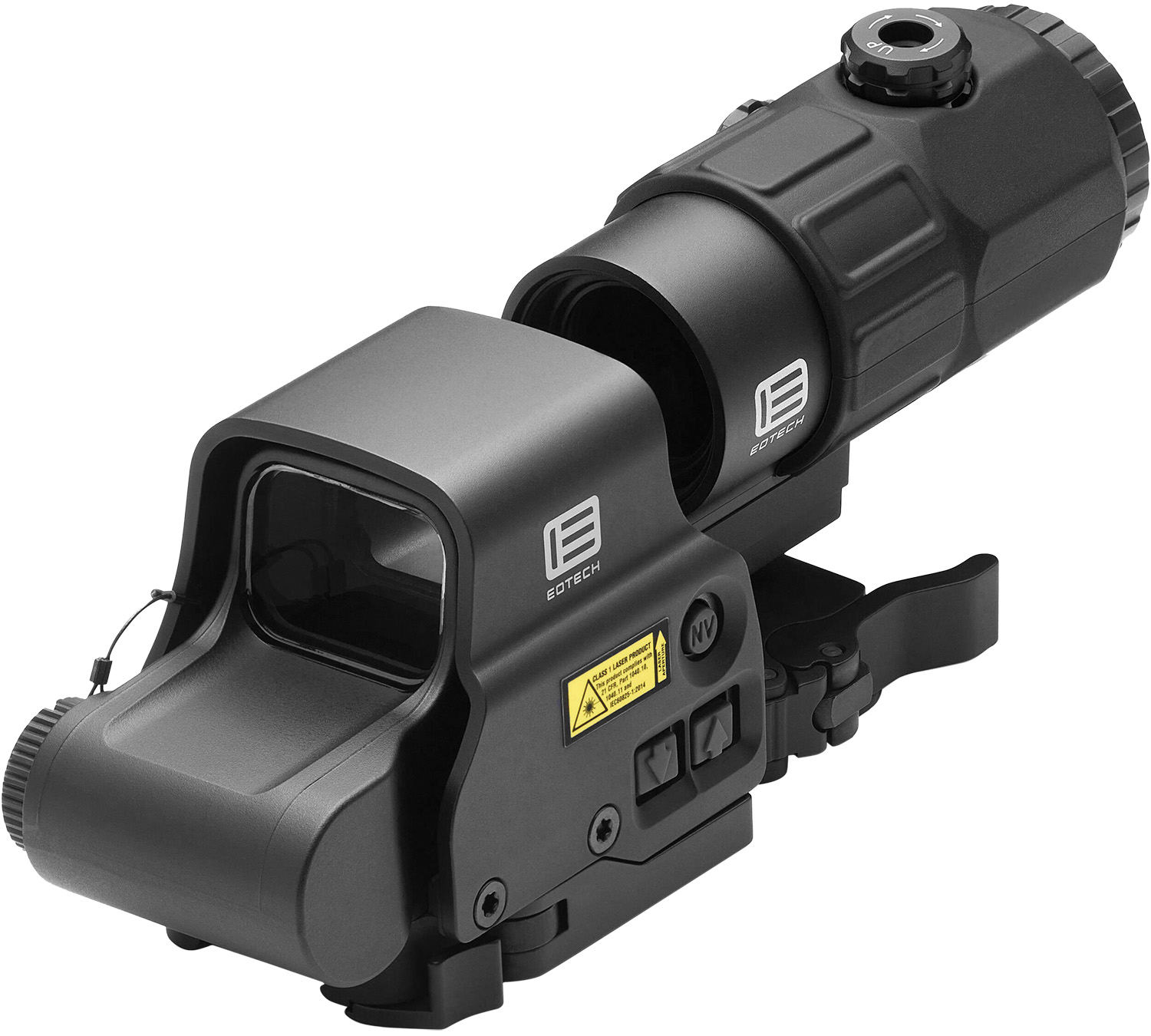Eotech HHSV HHS V EXPS & G45 Magnifier Matte Black 1x/5x 1.20″ x 0.85″ 4 x 1 MOA Red Dots/68 MOA Ring