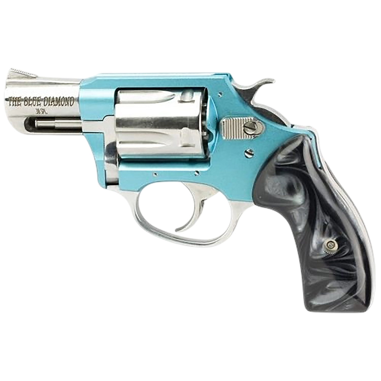Charter Arms 53879 Undercover Lite Blue Diamond 38 Special 5rd 2″ Hi-Polished Stainless Barrel/Cylinder, Aluminum Frame w/Blue Diamond Finish, Finger Grooved Black Rubber Grip