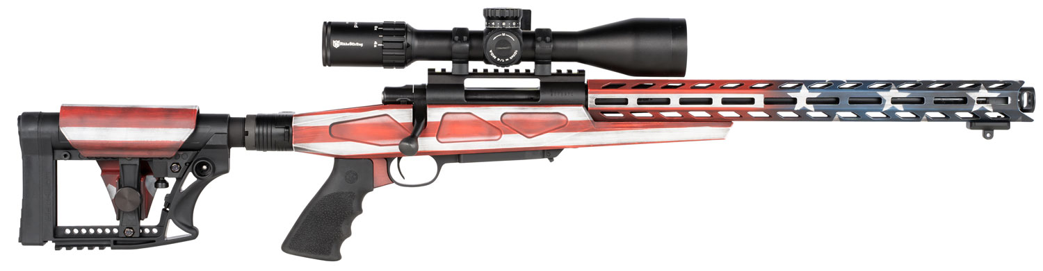 Howa HFLG30816 M1500 APC Chassis Gen2 308 Win 10+1 16.25″ Barrel, American Flag Cerakote Receiver, American Flag 6 Position Luth-AR MBA-4 with Aluminum Chassis Stock, Black Polymer Grip