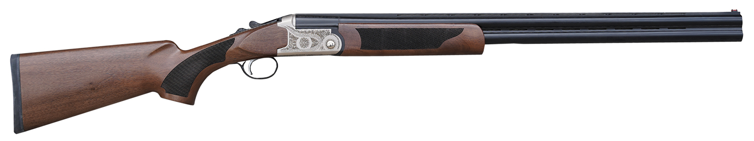 Pointer KAR41028 Acrius Full Size 410 Gauge Break Open 3″ 2rd 28″ Black Over/Under Vent Rib Barrel, Nickel Steel Laser Etched Receiver, Fixed Turkish Walnut Stock, Ambidextrous