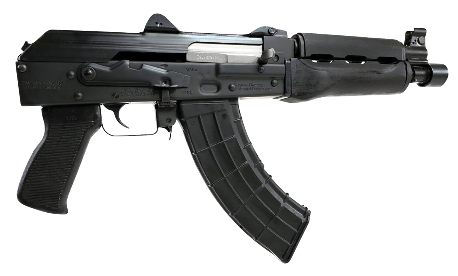 Zastava Arms Usa ZP92762M ZPAP 92 7.62x39mm 30+1 10″ Black, Polymer Grip, Dark Wood Handgaurd