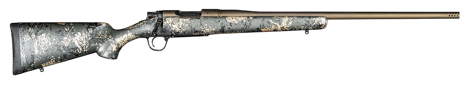 Christensen Arms 8010107300 Mesa FFT 6.5 Creedmoor 4+1 20″ Threaded Barrel, Burnt Bronze Cerakote, Green with Black/Tan Webbing Stock