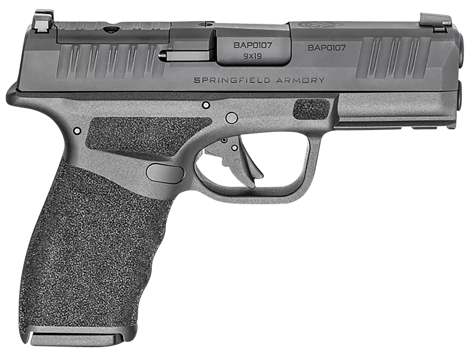 Springfield Armory HCP9379BOSP Hellcat Pro OSP Compact 9mm Luger 17+1 3.70″ Black Melonite Steel Barrel & Optic Ready/Serrated Slide, Black Polymer Frame w/Picatinny Rail, Textured Grip