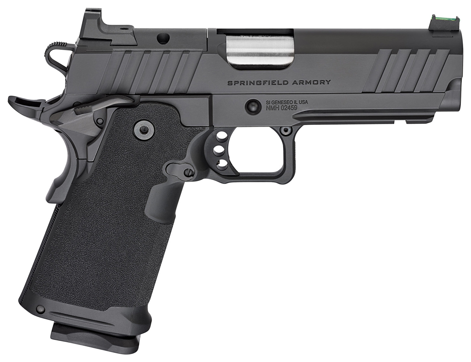 Springfield Armory PH9117AOS Prodigy 9mm Luger 20+1/17+1 4.25″ Bull Barrel, Black Cerakote Carbon Steel Frame w/Picatinny Acc. Rail, Optic Ready Slide, Polymer Grip, Fiber Optic Sight