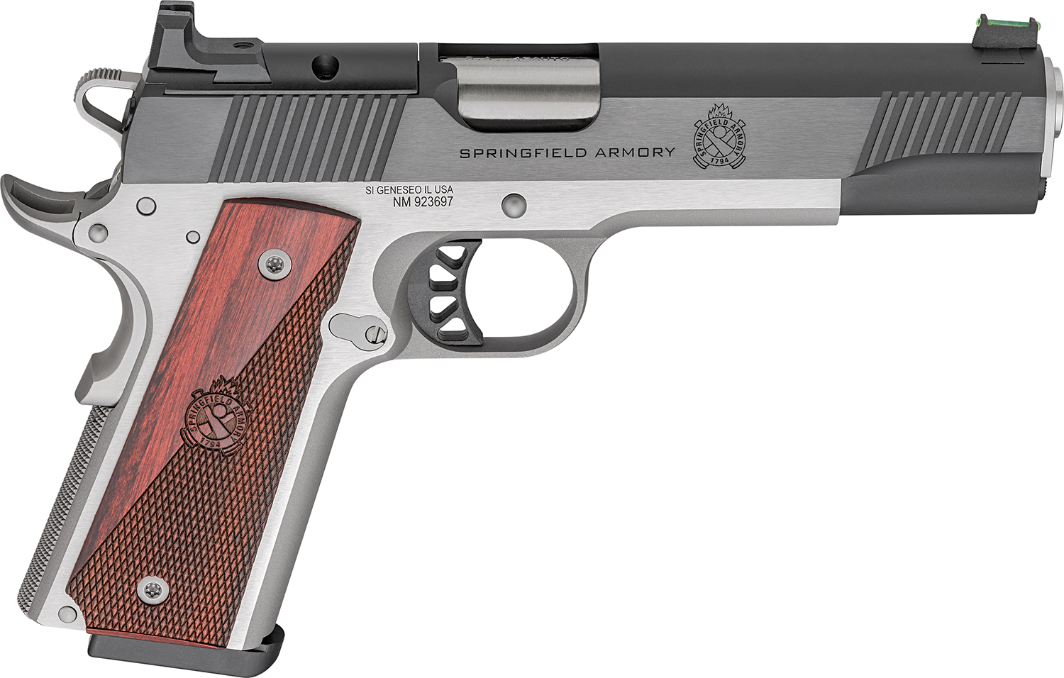 Springfield Armory PX9120LAOS 1911 Ronin 45 ACP 8+1 5″ Stainless Steel Barrel Optic Ready Blued Slide Crossed Cannons Checkered Grip