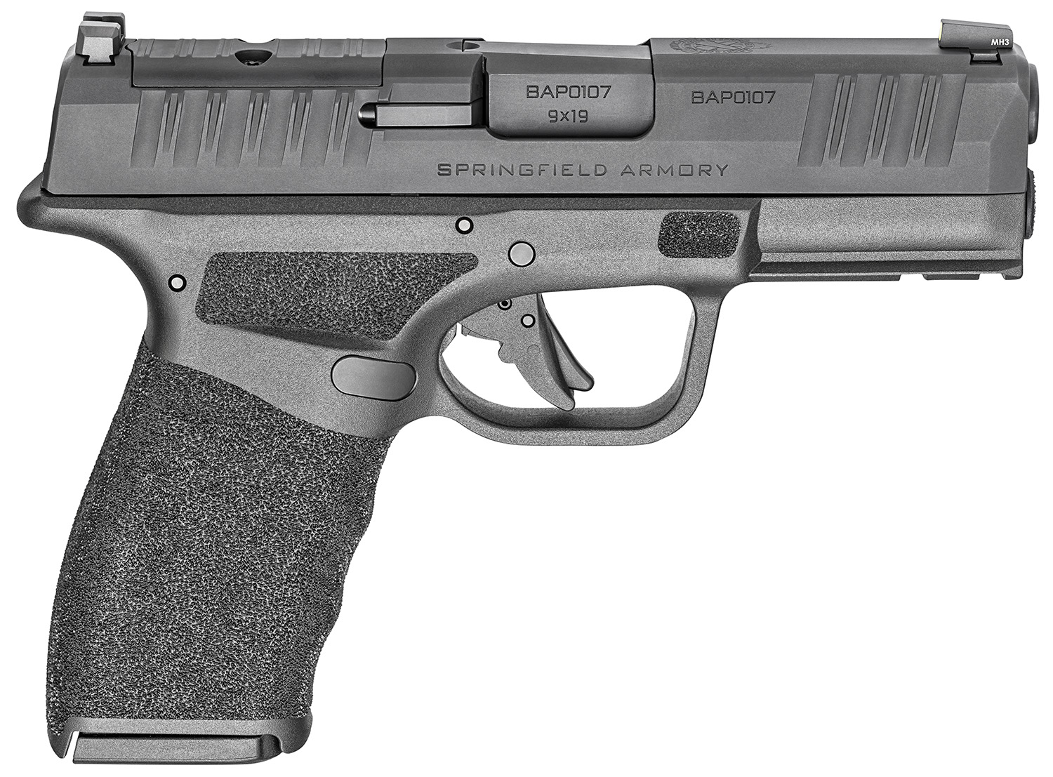 Springfield Armory HCP9379BOSPLC Hellcat Pro OSP Compact 9mm Luger 10+1 3.70″ Black Melonite Steel Barrel & Optic Ready/Serrated Slide, Black Polymer Frame w/Picatinny Rail, Textured Grip