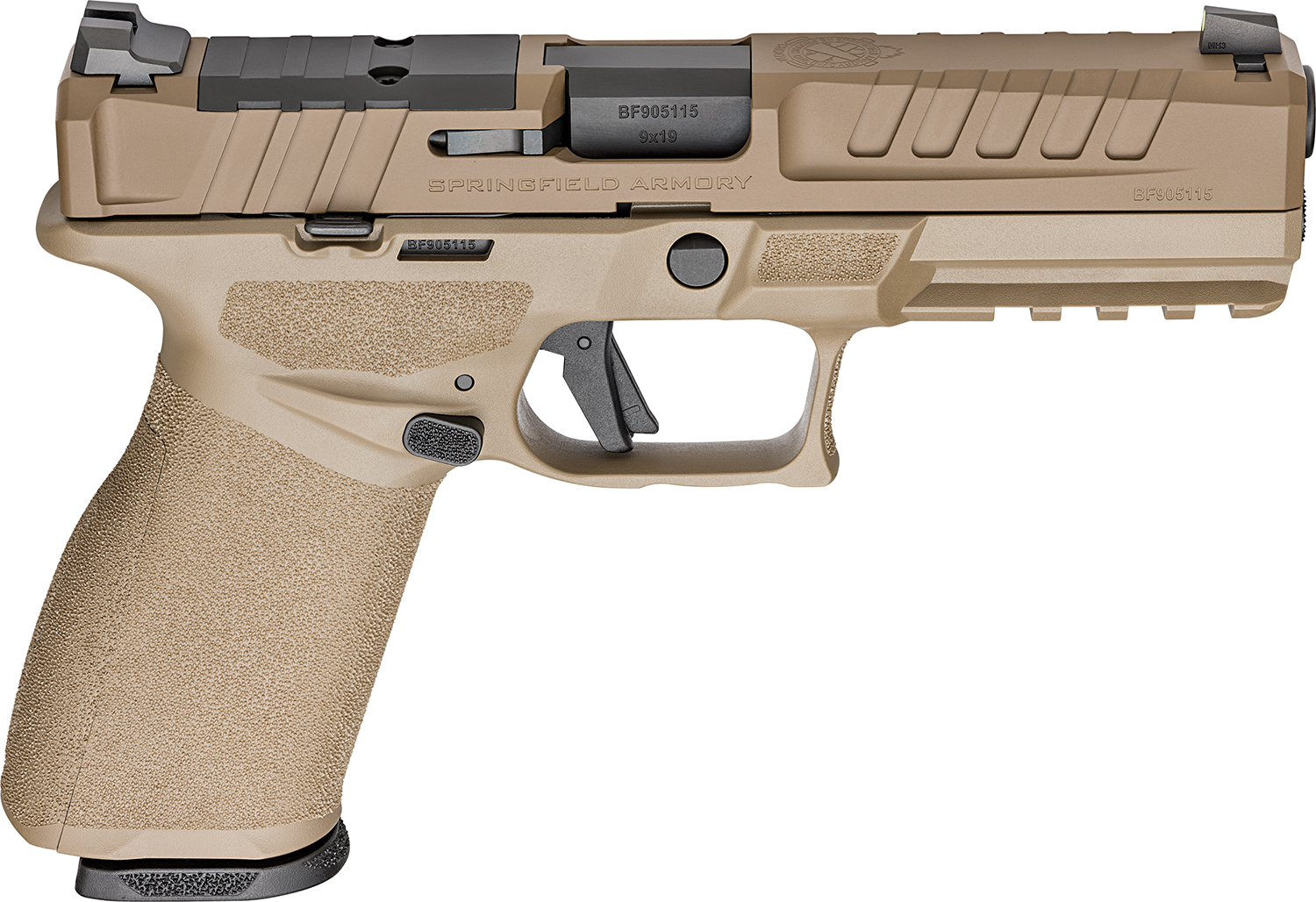 Springfield Armory EC9459FU Echelon  9mm Luger 20+1 4.50″ Black Melonite Steel Barrel, Flat Dark Earth Cerakote Optic Ready/Serrated Steel Slide & Polymer Frame w/Picatinny Rail Textured Grip