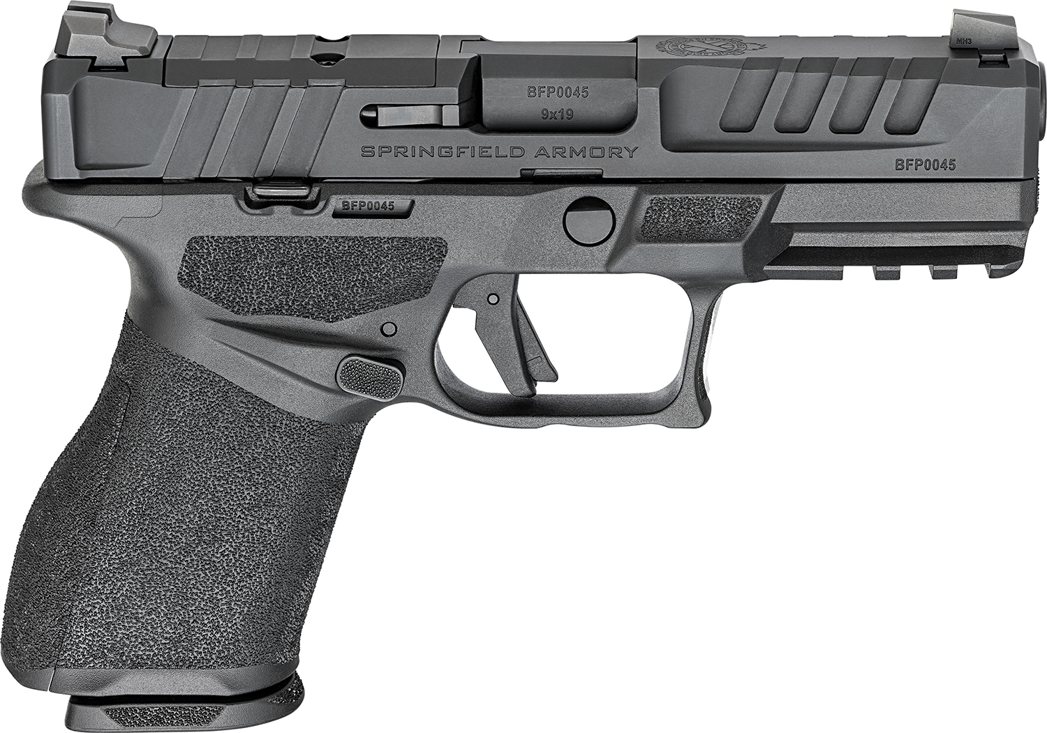 Springfield Armory EC9409BU15 Echelon Compact Frame 9mm 15+1 4″ Black Melonite Steel Barrel & Optic Ready/Serrated Steel Slide, Black Polymer Frame w/Picatinny Rail, Textured Grip, Ambidextrous
