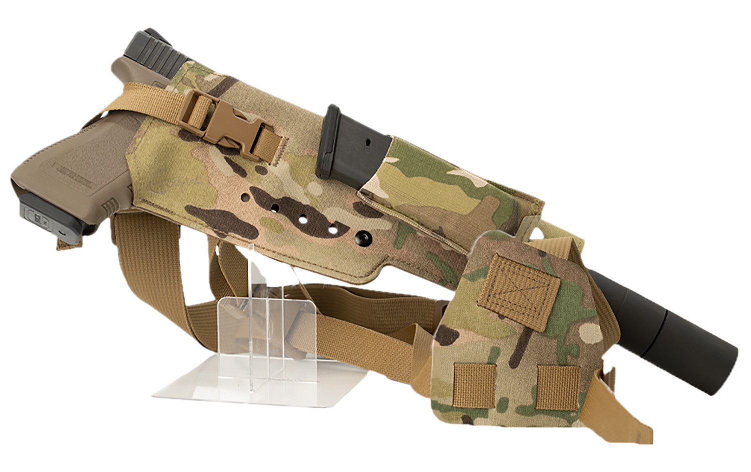 Cole-tac VWX108 Varmint Wrangler XL Pistol Holder Chest Multi-Cam Left Hand