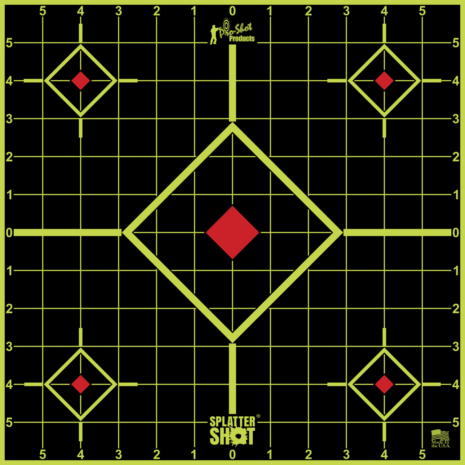 Pro-Shot 12SIGREEN5PK SplatterShot Sight-In Self-Adhesive Paper Black/Green 12″ 5-Diamond 5 Pack