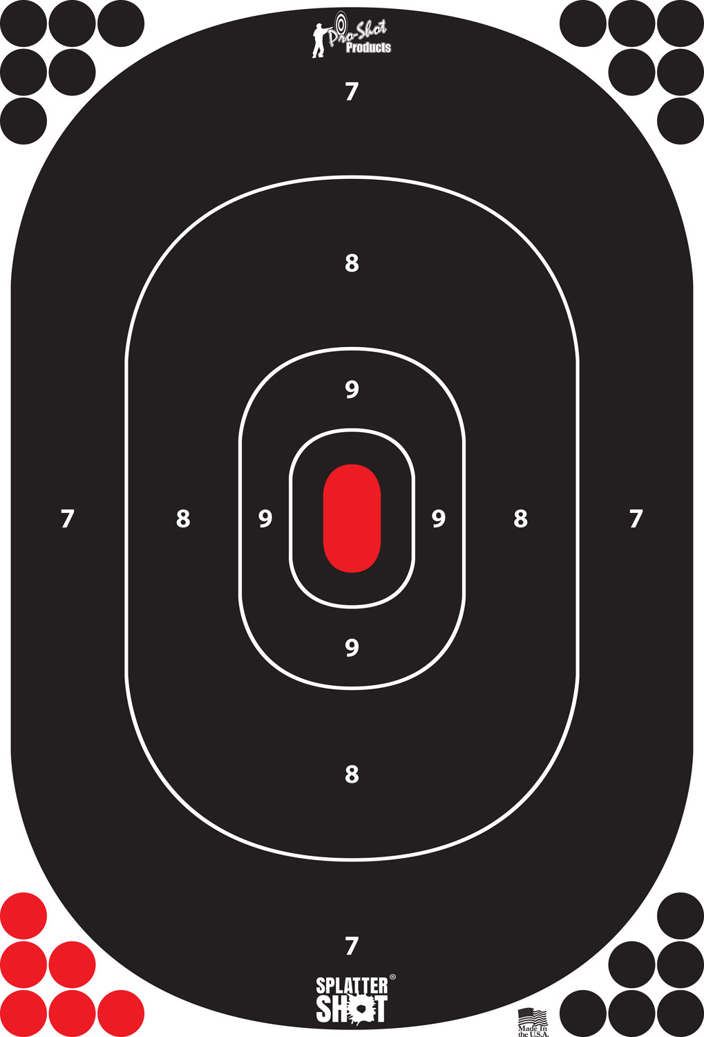 Pro-Shot SILHIN5PK SplatterShot Self-Adhesive Paper Black/Red 12″x17″ Silhouette 5 Pack