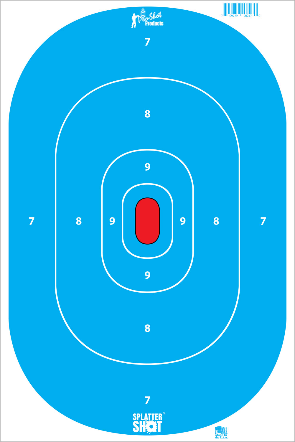 Pro-Shot SILHINTPBLUE SplatterShot Silhouette Hanging Tagboard 12″ x 18″ Hi-Vis Blue Impact Enhancement White 8 Per Pkg