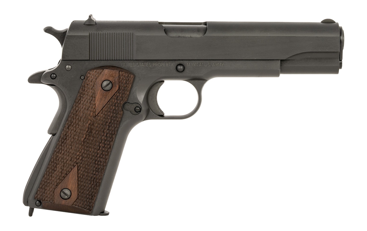 Tisas Arms 10100539 1911 A1 U.S. Army 45 ACP 7+1 5.02″ Manganese Phosphate Coated Carbon Steel Serrated Slide & Frame, Walnut Grip