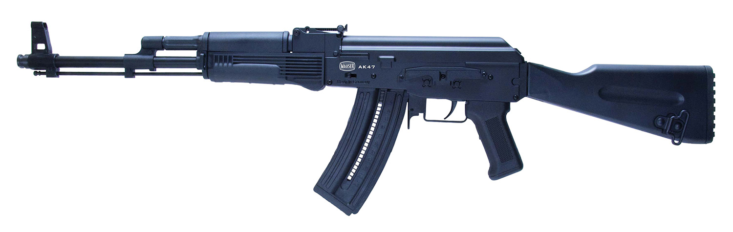 Mauser Rimfire 4070024 AK-47 22 LR 24+1 16.50″ Barrel, Steel Receiver, Black Metal Finish, Adjustable Rear Sight, Black Wood Furniture