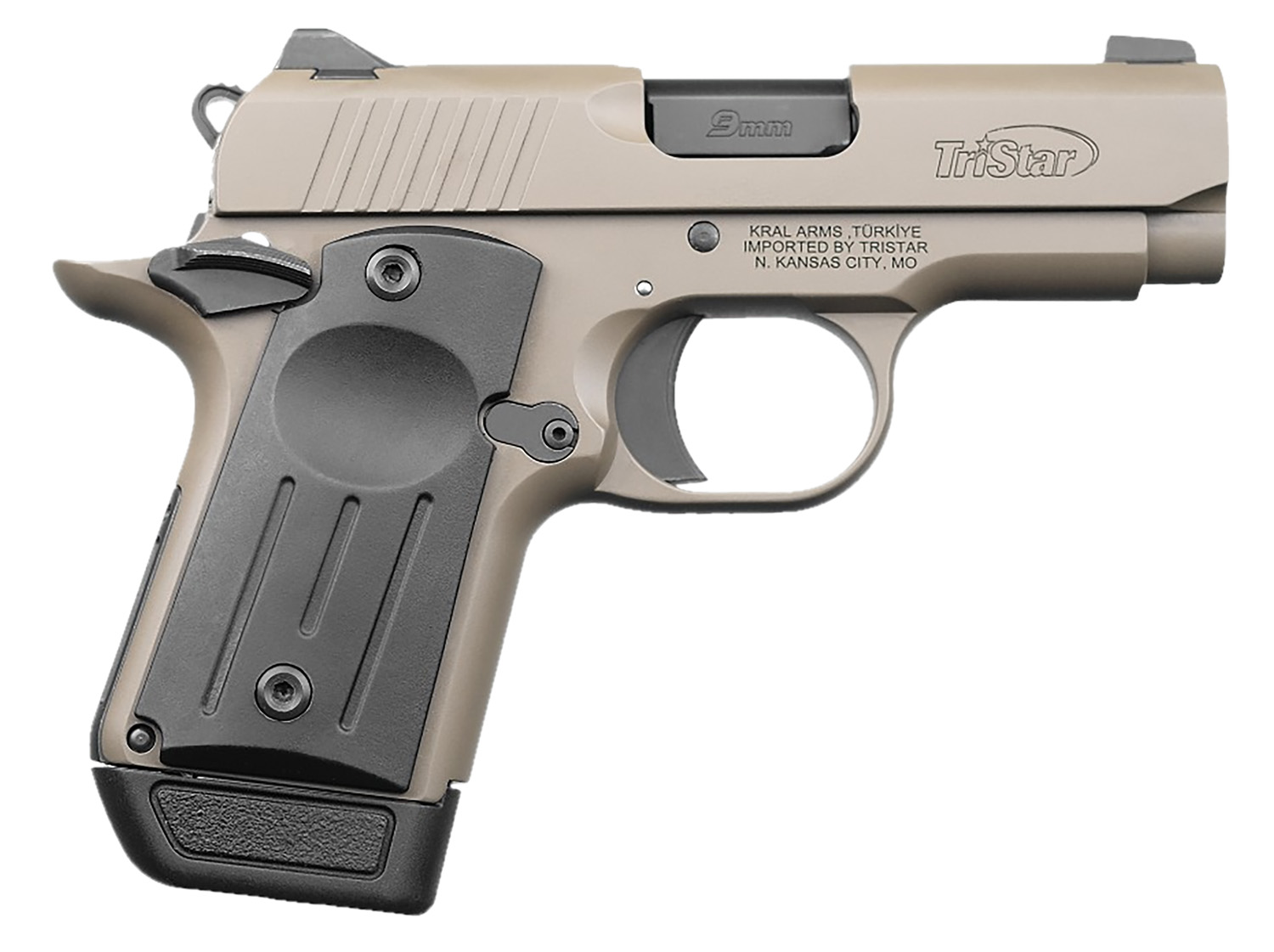 TriStar 85708 Protege X  Sub-Compact Frame 9mm Luger 7+1 3.20″ Black Steel Barrel, Flat Dark Earth Cerakote Serrated Steel Slide, Flat Dark Earth Cerakote Frame, Black Polymer Grip