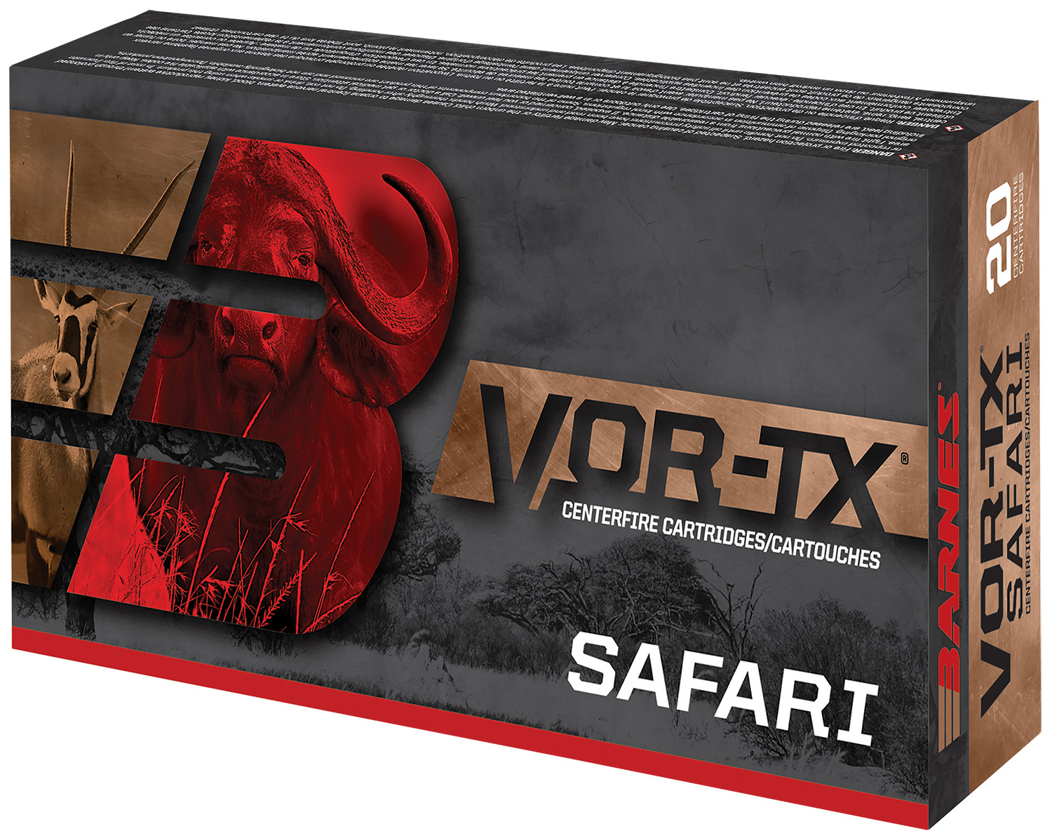 Barnes Bullets 22033 VOR-TX Safari 500Nitro Express 570gr Round Nose Banded Solid 20 Per Box/10 Case