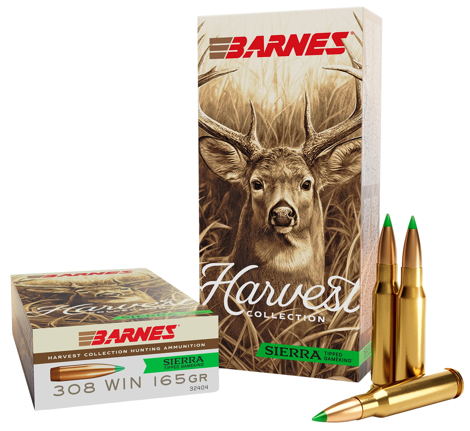 Barnes Bullets 32404 Harvest 308Win 165gr Sierra Tipped GameKing 20 Per Box/10 Case
