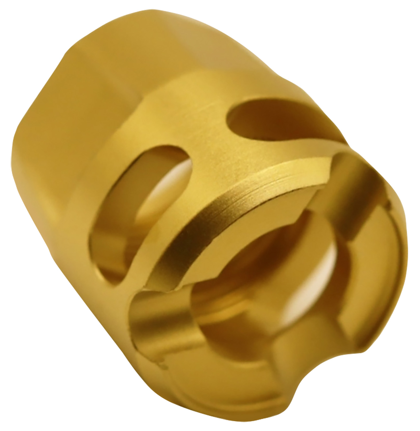 True Precision Inc TPYMICROG Micro Compensator Y-Type Gold 416R Stainless Steel 1/2″x28 Threads 9mm/380 ACP