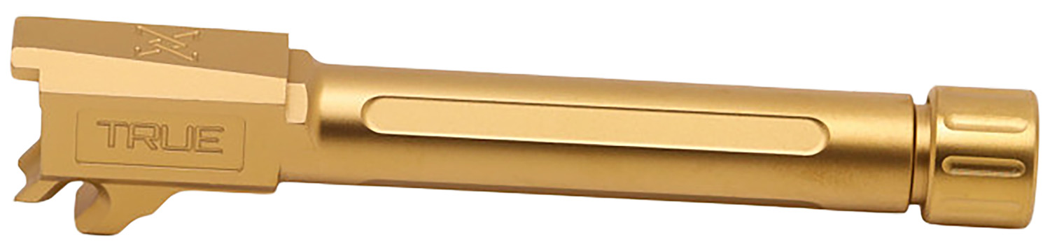 True Precision Inc TPP365FBXTG Sig 9mm Luger 4.30″ Threaded Gold TiN Stainless Steel, Fits Sig P365 Fuse