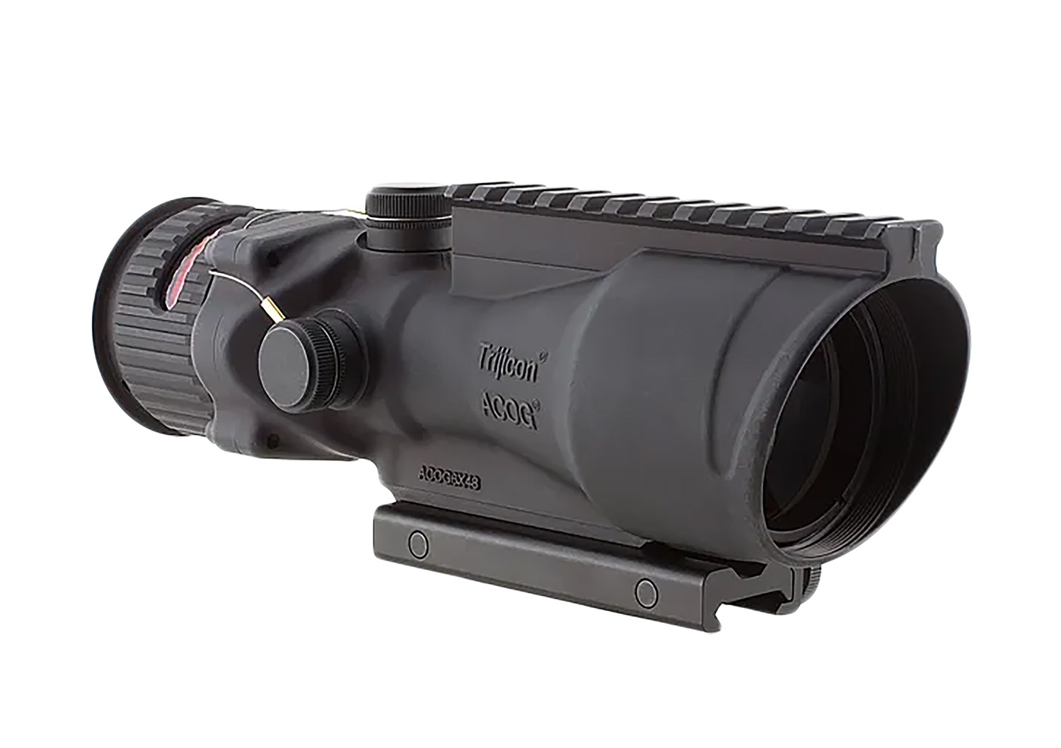 Trijicon 100005 ACOG w/TA75 Mount Matte Black 6x48mm Illuminated Red Horseshoe/Dot 308 BAC Reticle