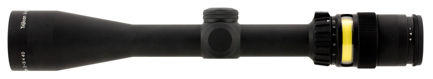 Trijicon 200001 AccuPoint  Black Hardcoat Anodized 3-9x 40mm 1″ Tube Illuminated Duplex Crosshair w/Amber Dot Reticle