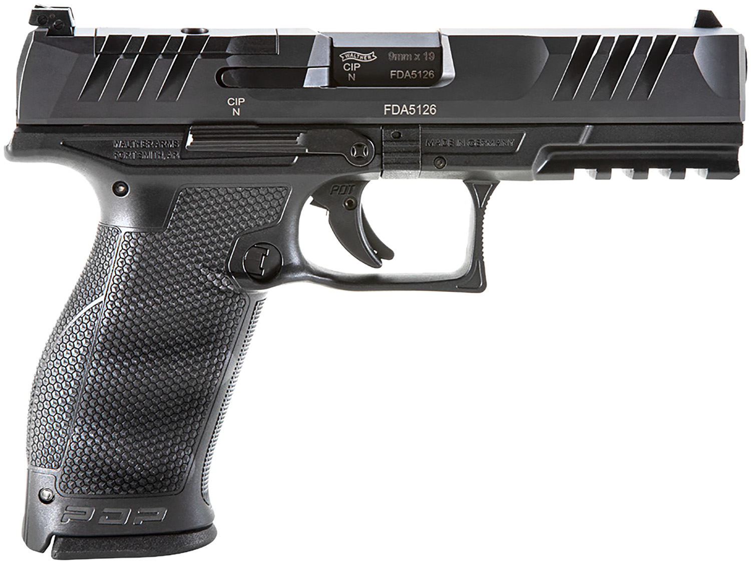 Walther Arms 2842475 PDP 9mm Luger 18+1 4.50″ Black Polygonal Rifled Barrel, Black Optic Ready/Serrated Steel Slide, Black Polymer Frame w/Picatinny Rail, Ambidextrous