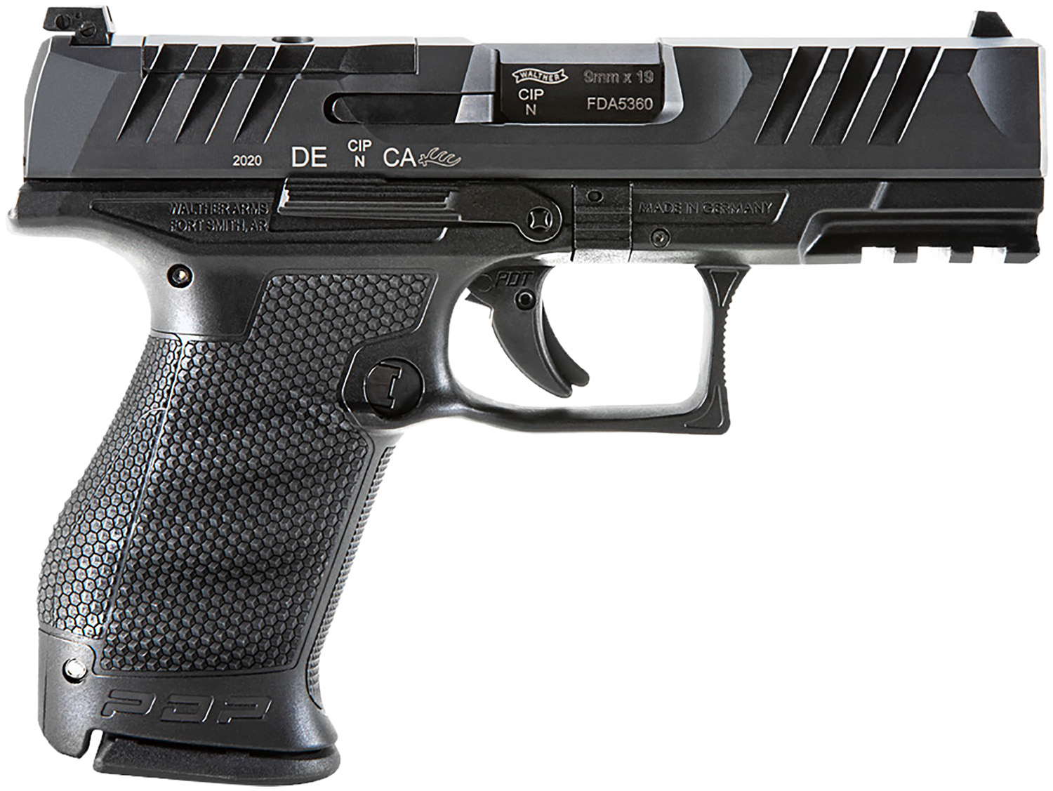 Walther Arms 2851229 PDP Compact Optic Ready 9mm Luger 4″ 15+1 Black Black Steel Slide Performance Duty Textured Black Polymer Grip