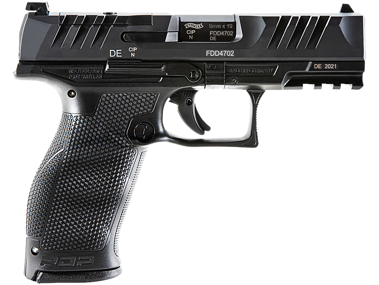 Walther Arms 2854694 PDP Optic Ready 9mm Luger 4″ Barrel 10+1, Polymer Frame With Picatinny Acc. Rail, Optic Cut Super Terrain Serrated Steel Slide, Performance Duty Trigger, Manual Safety
