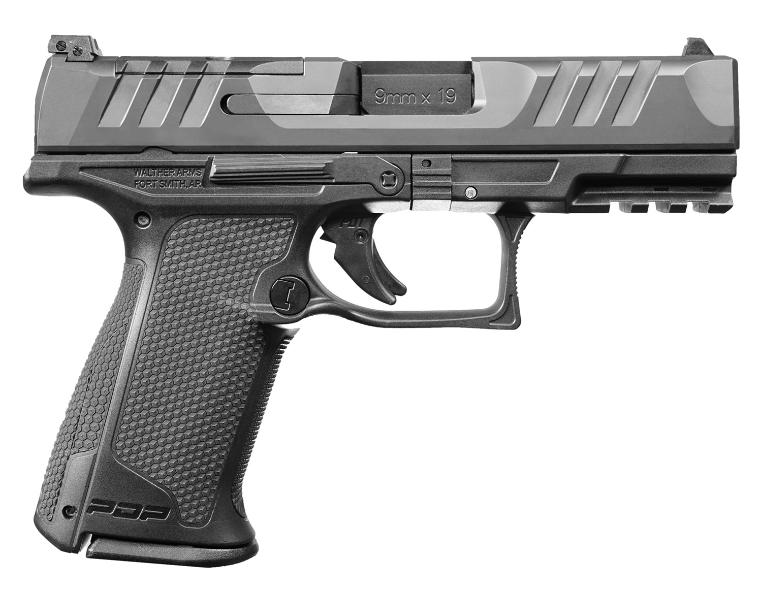 Walther Arms 2871831 PDP F-Series 9mm Luger 10+1 4″ Black Steel Barrel, Black Optic Ready/Serrated Slide, Black Polymer Frame w/Picatinny Rail, Black Performance Duty Texture Grips, Ambidextrous