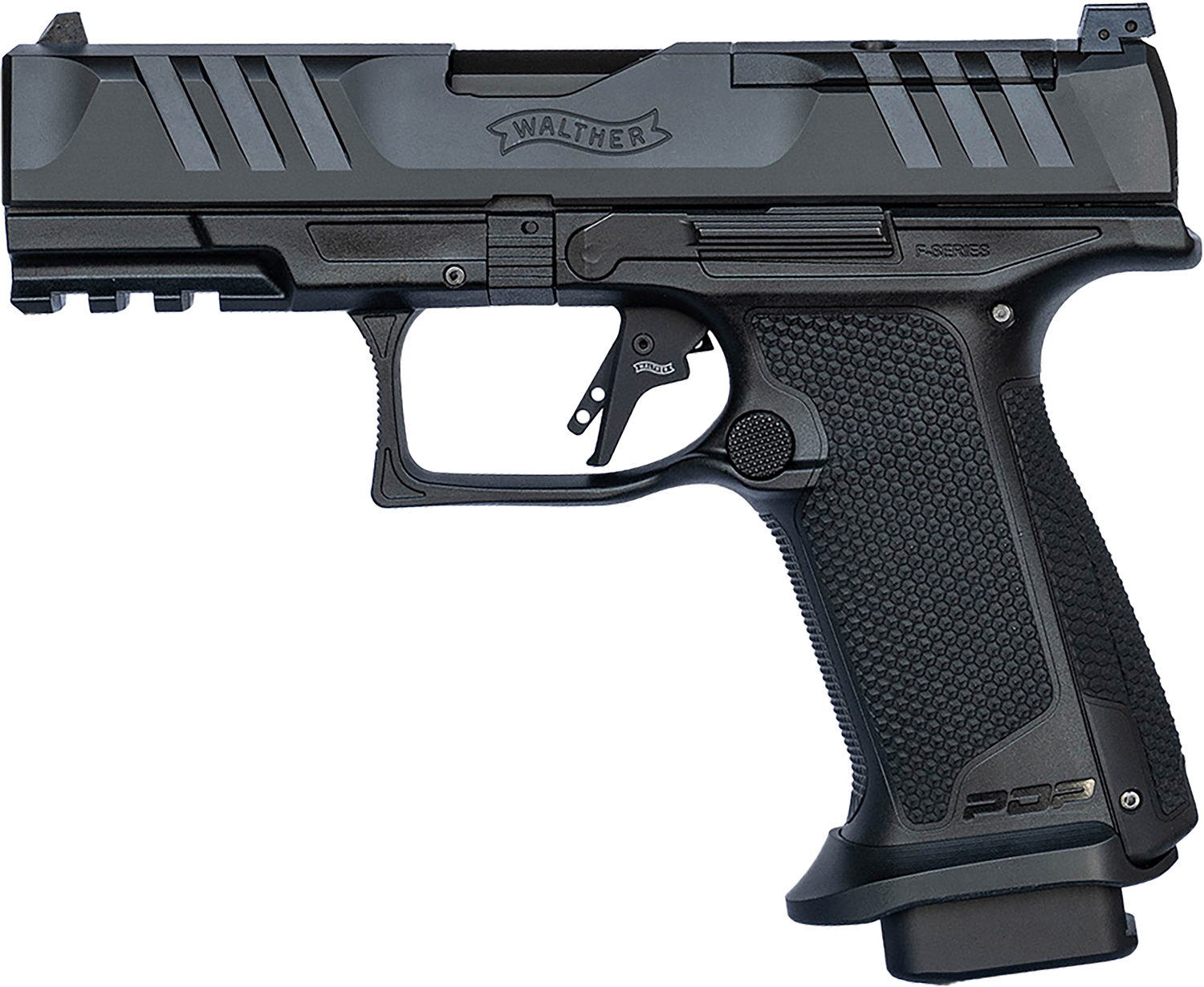 Walther Arms 4796040 PDP F-Series Pro 9mm Luger 18+1 4″ Black Steel Barrel, Black Serrated/Optic Ready Steel Slide, Black Polymer Frame w/Picatinny Rail, Medium Backstrap Grip