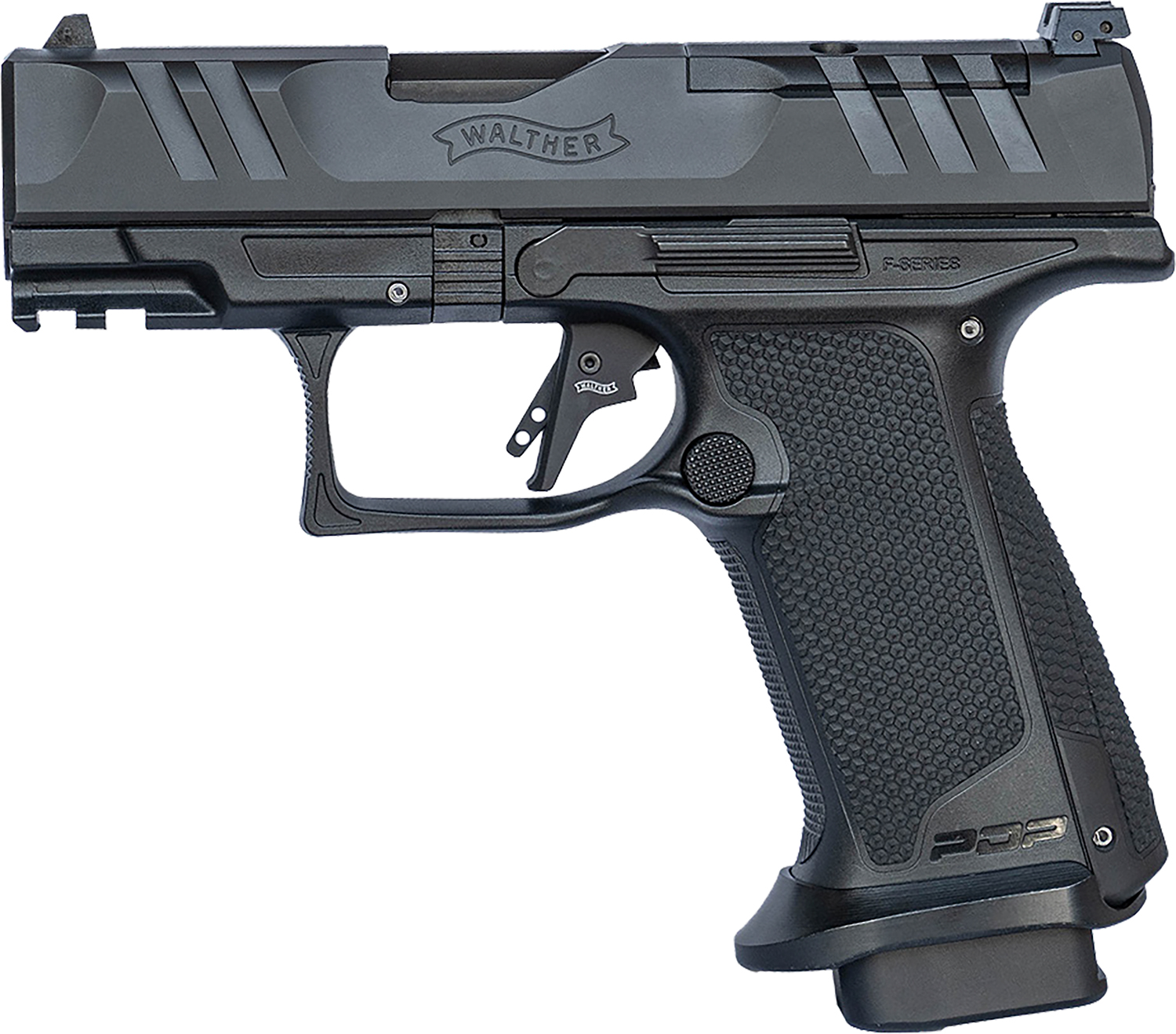 Walther Arms 4796064 PDP F-Series Pro 9mm Luger 10+1 3.50″ Black Steel Barrel, Black Serrated/Optic Ready Steel Slide, Black Polymer Frame w/Picatinny Rail, Medium Backstrap Grip