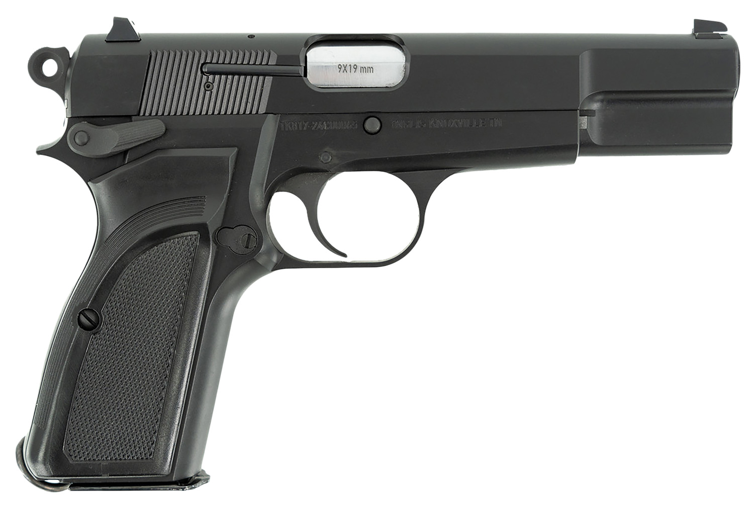 Inglis 12000000 L9A1 Full Size Frame 9mm Luger 15+1 4.70″ Hard Chrome Plated Stainless Steel Barrel, Black Cerakote Steel Serrated Slide, Black Cerakote Steel Frame, Black Plastic Grip