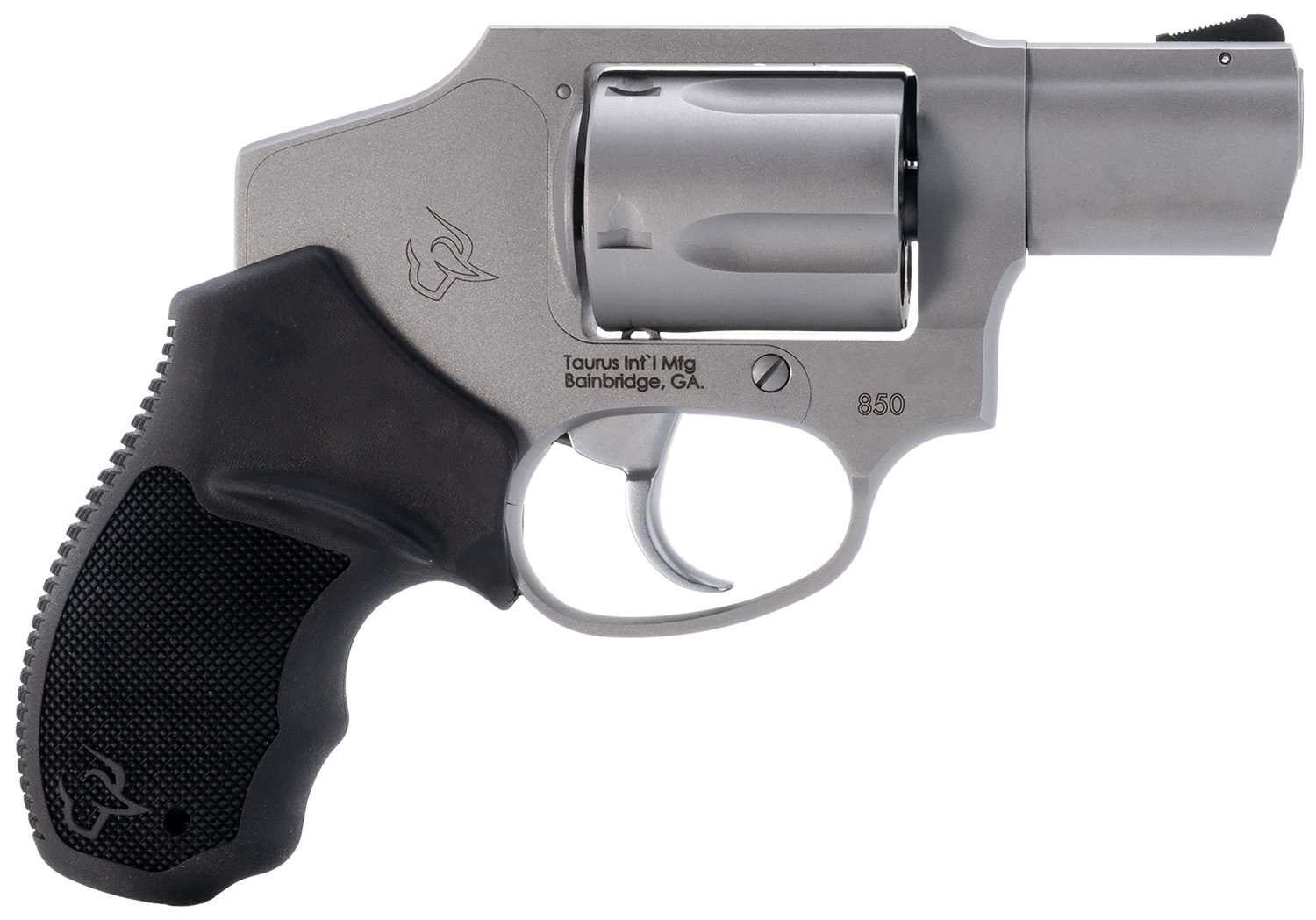Taurus 2-850129 850 Small 38 Special 5 Shot 2″ Matte Stainless Steel Barrel & Cylinder, Matte Stainless Steel Frame, Black Rubber Grip, Transfer Bar Safety, Concealed Hammer