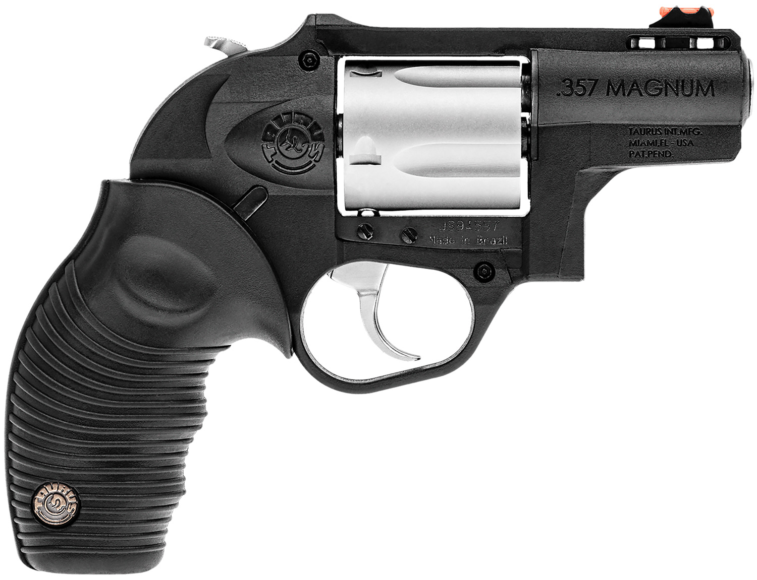 Taurus 2605029PLY 605 Poly Protector 38 Special +P or 357 Mag 5 Shot 2″ Black Finish Barrel, Matte Stainless Finish Cylinder, Black Finish Polymer Frame & Black Ridged Rubber Grip