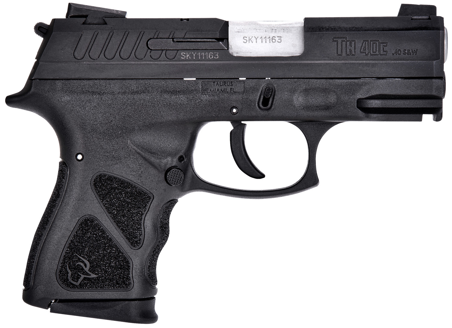 Taurus 1TH40C031 THc Compact 40 S&W 15+1/11+1 3.54″ Matte Stainless Steel, Barrel Matte Black Serrated Slide, Black Polymer Frame w/Picatinny Rail, Black Finger Grooved Polymer Grip, Right Hand